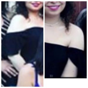 Black off the shoulder top